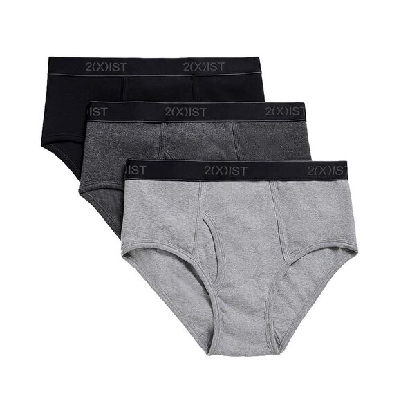 2XIST Boxer Briefs Mens XL Gray Black 3-Pack Essential No Show Cotton Stretch - Picture 1 of 4